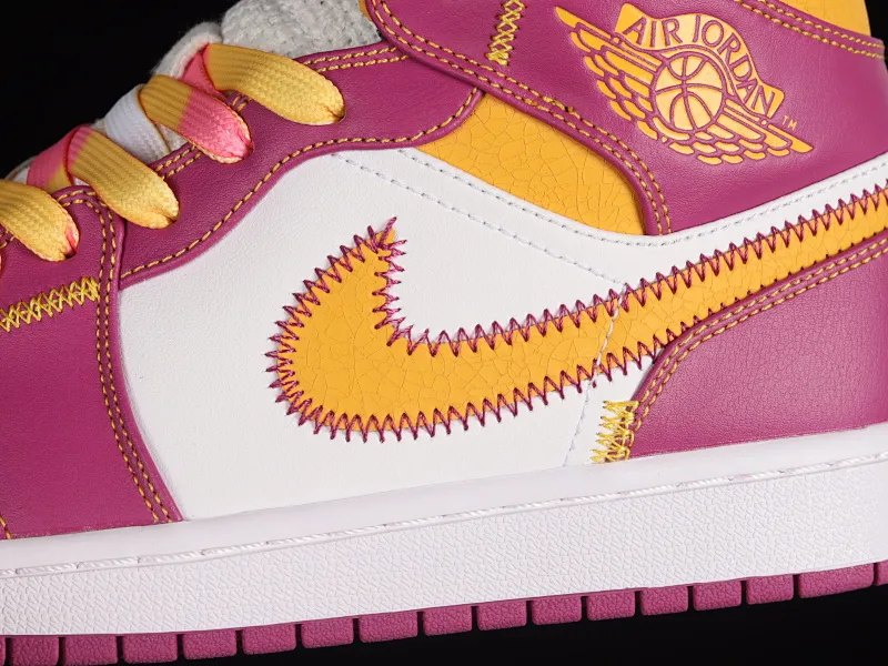 All Categories Air Jordan Jordan Series Basketball Shoes Air Jordan 1 Mid Air Jordan 1 Mid AJ1 Joe 1 Day of the Dead White Yellow Pink Mid Basketball Shoes DC0350-100
